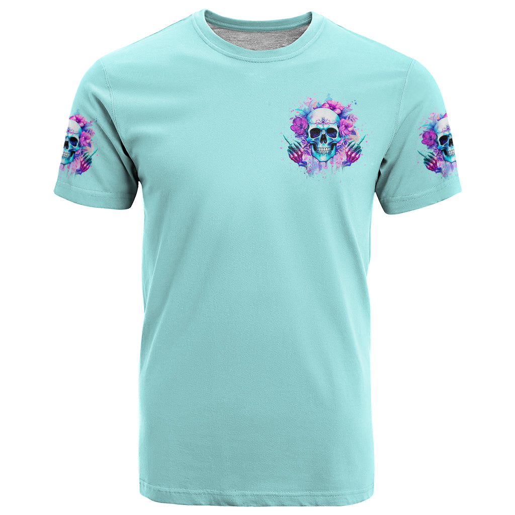 Flower Skull Angel T-Shirt I'm A Bitch With A Flow Bullshit Tolerance Graphic Tee