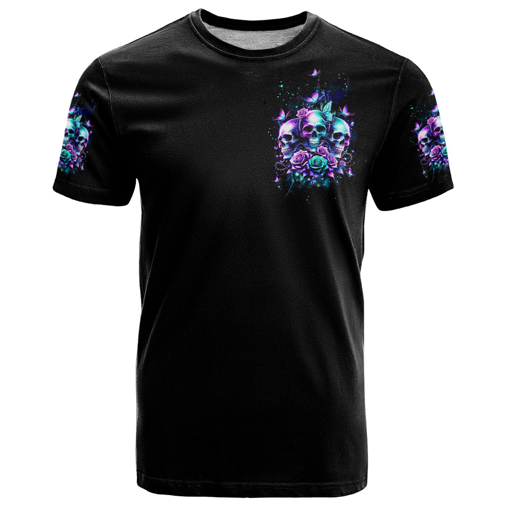Rose Skull T-Shirt Stuck Between IDK IDC And IDGAF Graphic Tee
