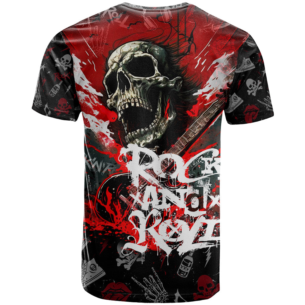 Rock And Roll Skull Forever T-Shirt Graphic Tee
