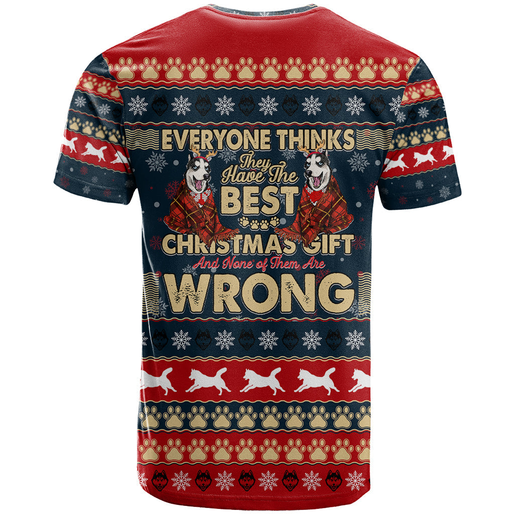 Merry Wet Nosemas T-Shirt Christmas Husky Graphic Tee