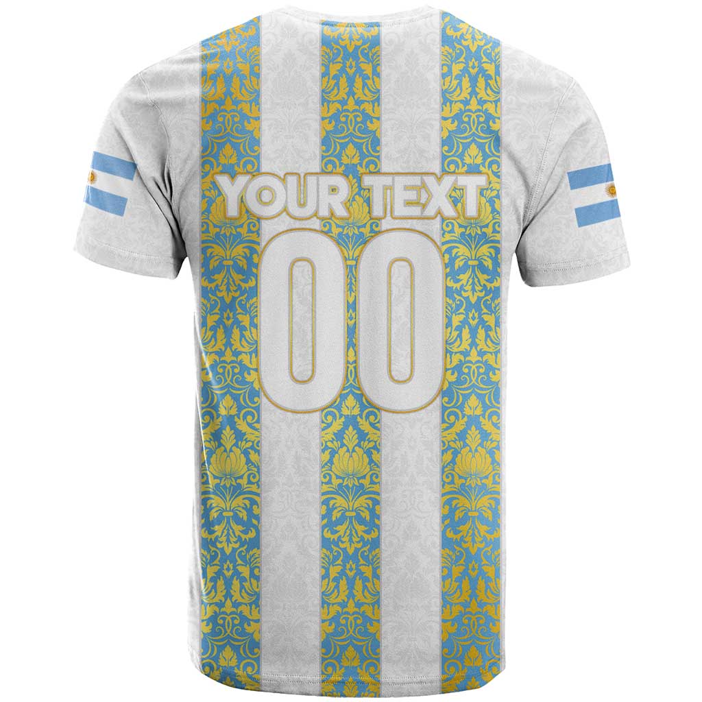 Argentina Football 2024 T-Shirt The White and Sky Blue Graphic Tee
