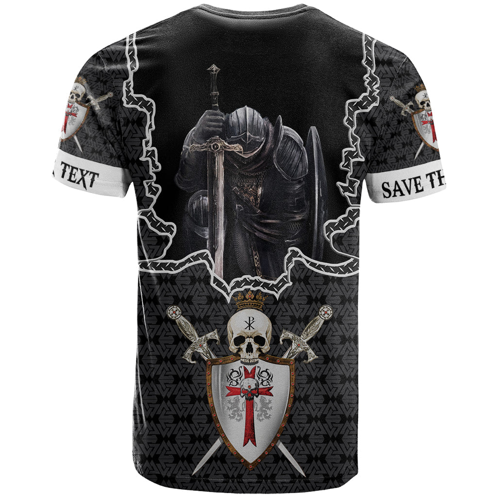 Personalised Knights Templar Warrior Skull T-Shirt Graphic Tee