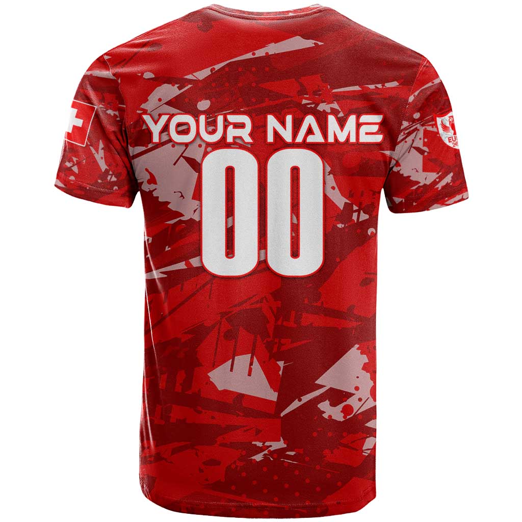 Personalized Switzerland Football 2024 T-Shirt Trophy Wing Style Graphic Tee