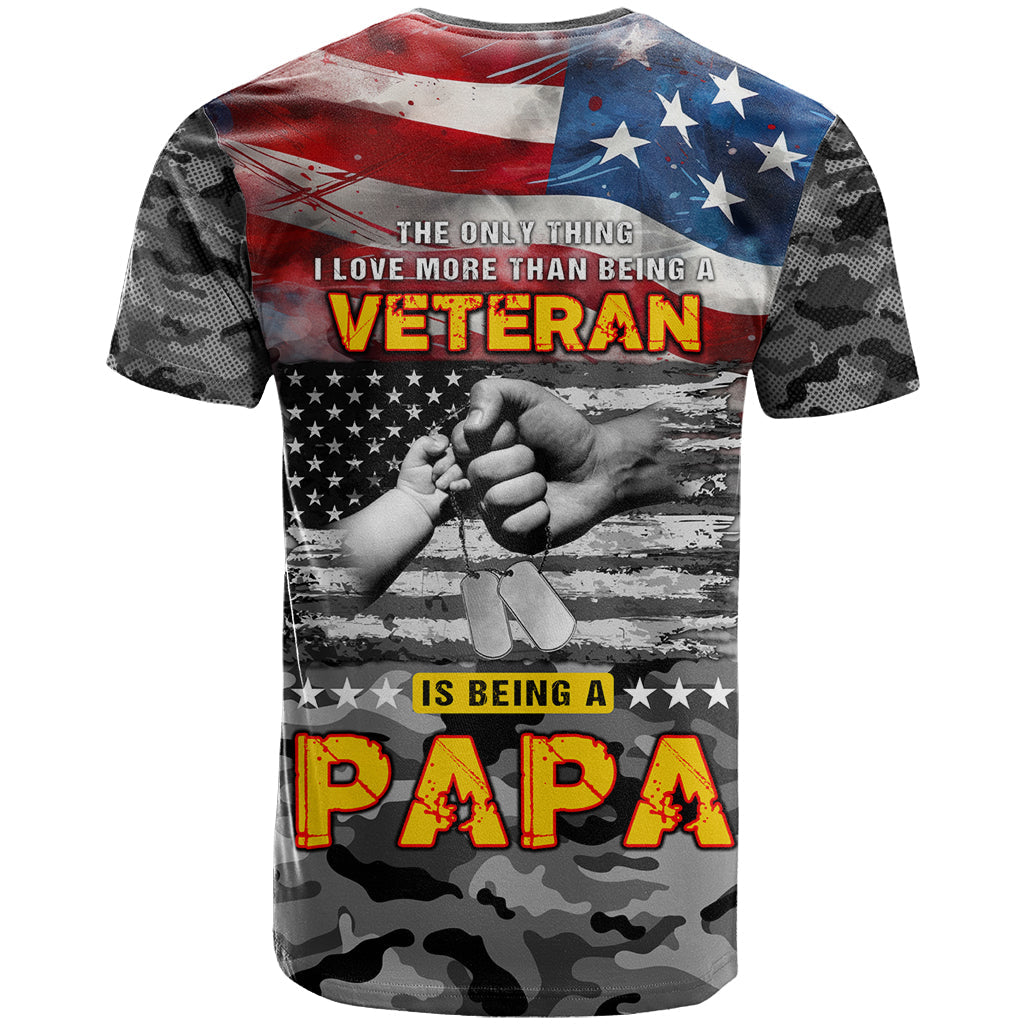 Father's Day Veteran T-Shirt American Flag Graphic Tee