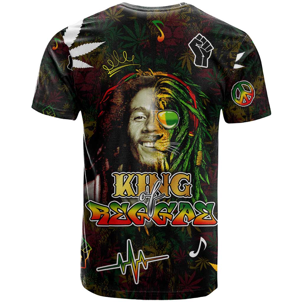King Of Reggae T-Shirt Legend Bob Peace and Love Graphic Tee