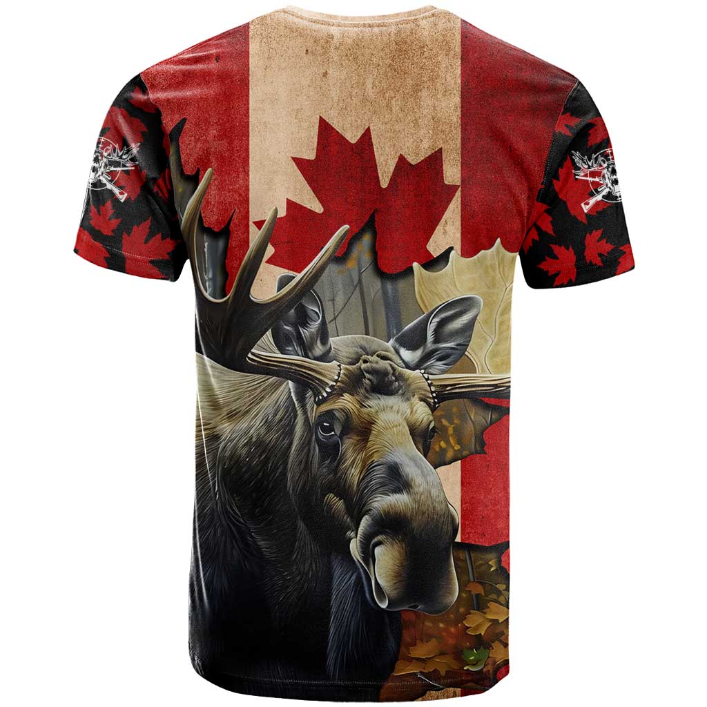 Personalized Canada Moose T-Shirt Canadian Flag Maple Leaf Vintage Graphic Tee