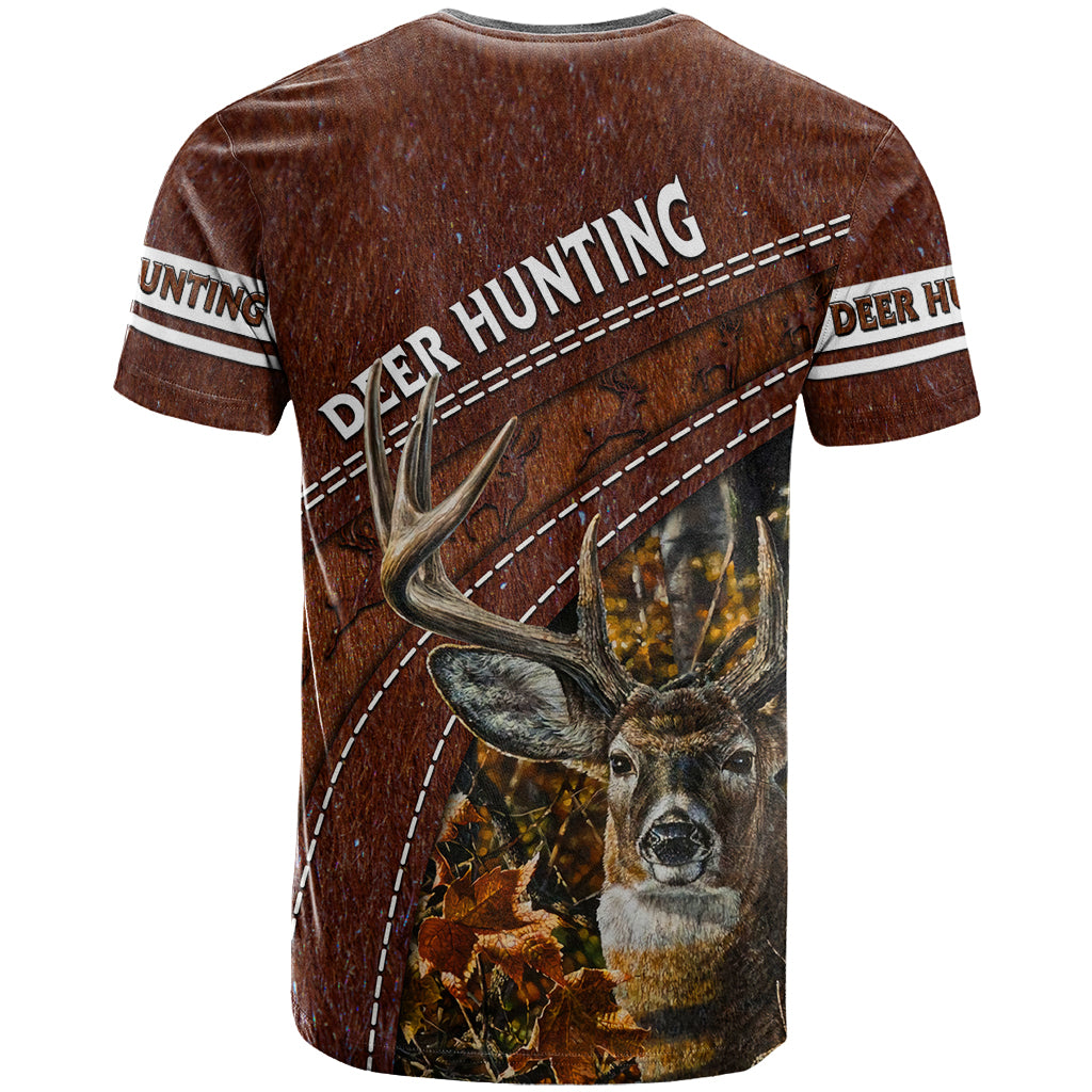 Deer Hunting T-Shirt In The Forest Brown Graphic Tee