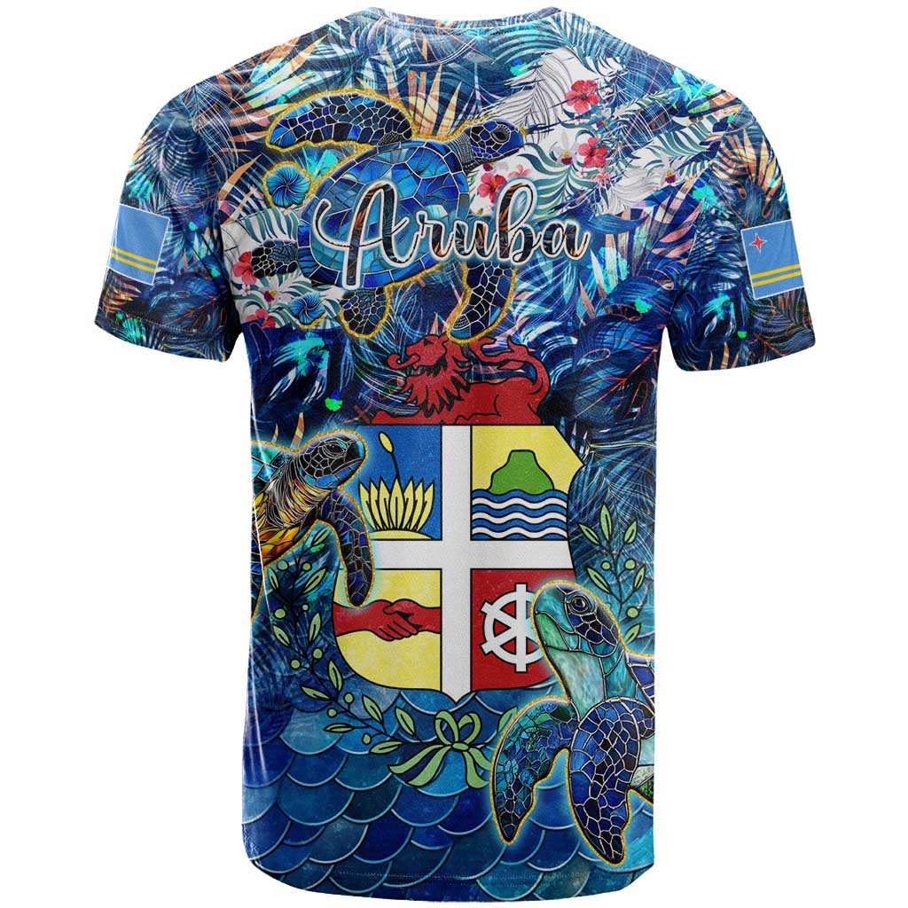 Aruba T-Shirt Sea Turtle Tropical Pattern Graphic Tee