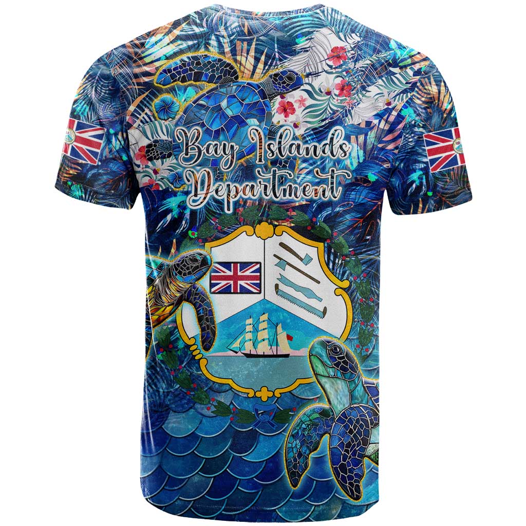 Bay Islands Department T-Shirt Sea Turtle Tropical Pattern Graphic Tee