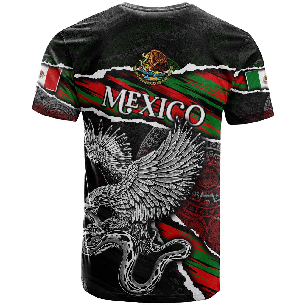 Eagle Snake Mexico T-Shirt Aztec Sun Stone Graphic Tee