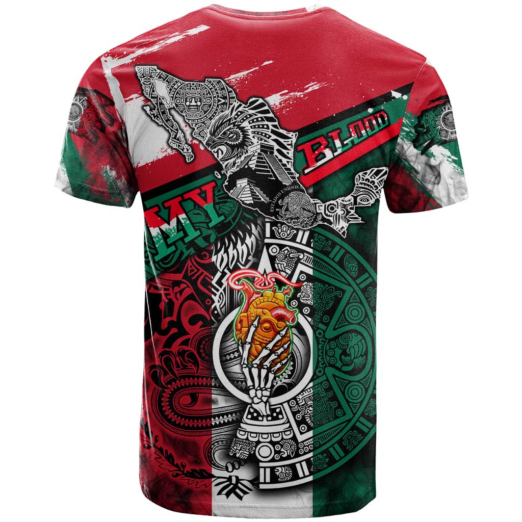 My Home My Blood Mexico T-Shirt Mexican Map Aztec Graphic Tee
