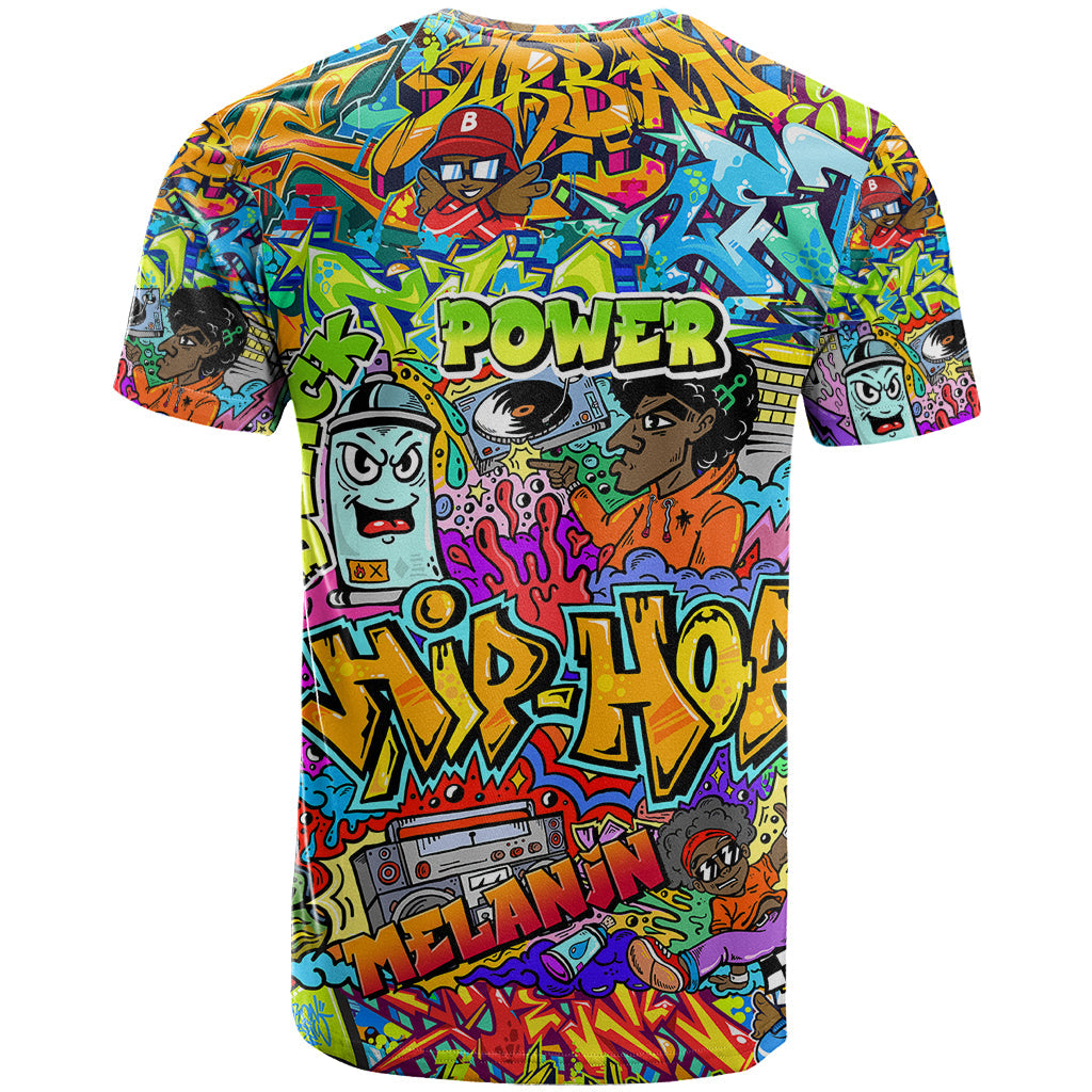 Hip Hop Graffiti Art T-Shirt Black Power Graphic Tee