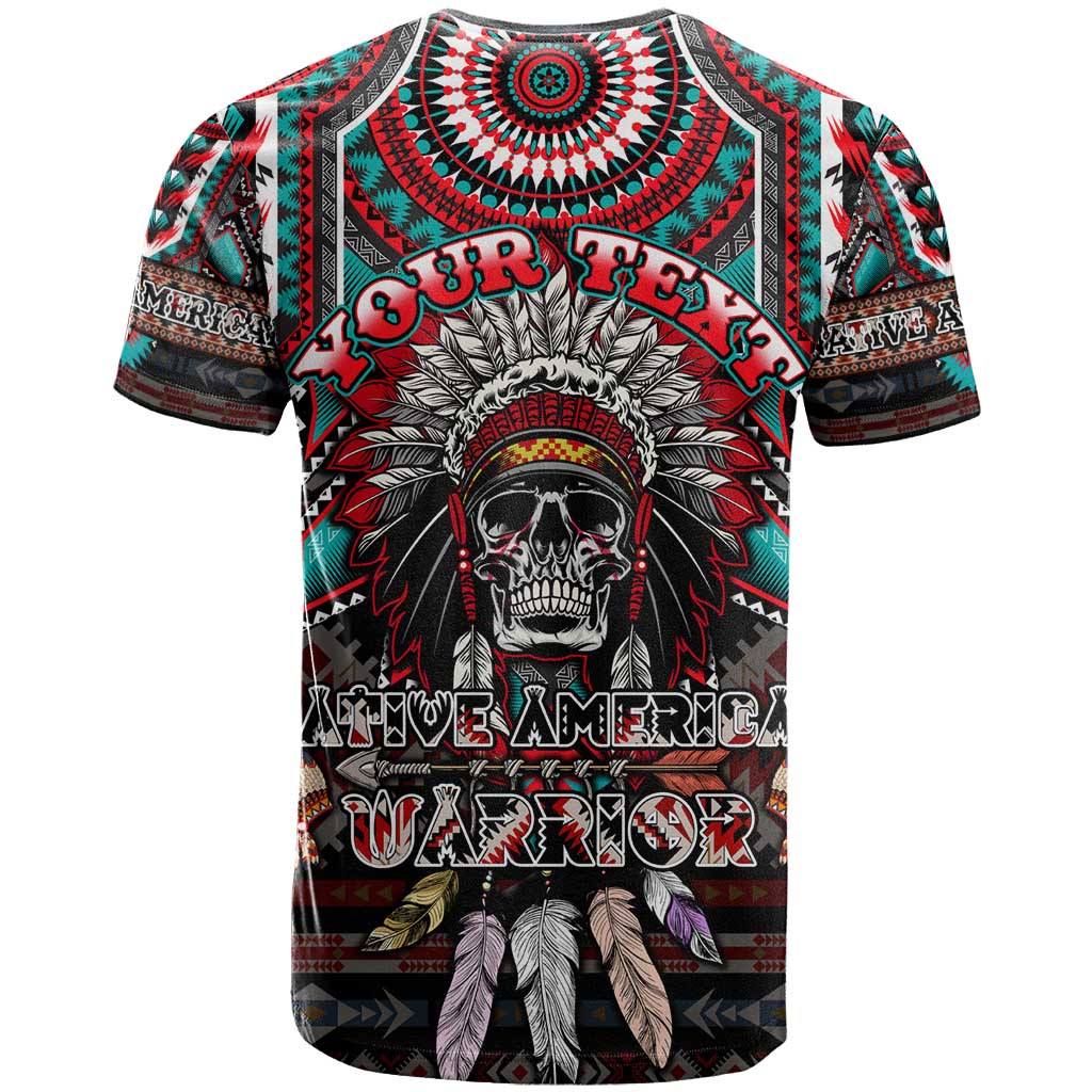 Native American Indian Warrior Skull T-Shirt Graphic Tee