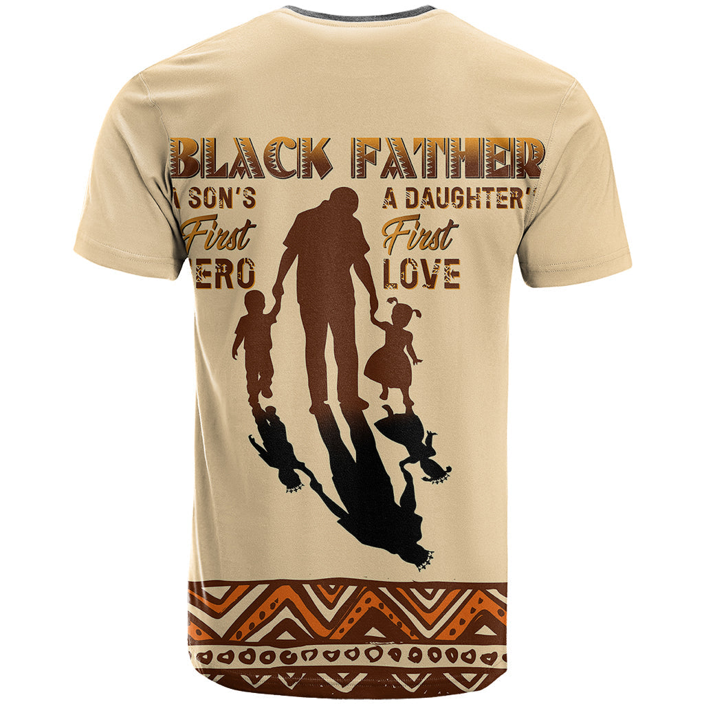 Black Father T-Shirt African Father with Son and Daughter Graphic Tee