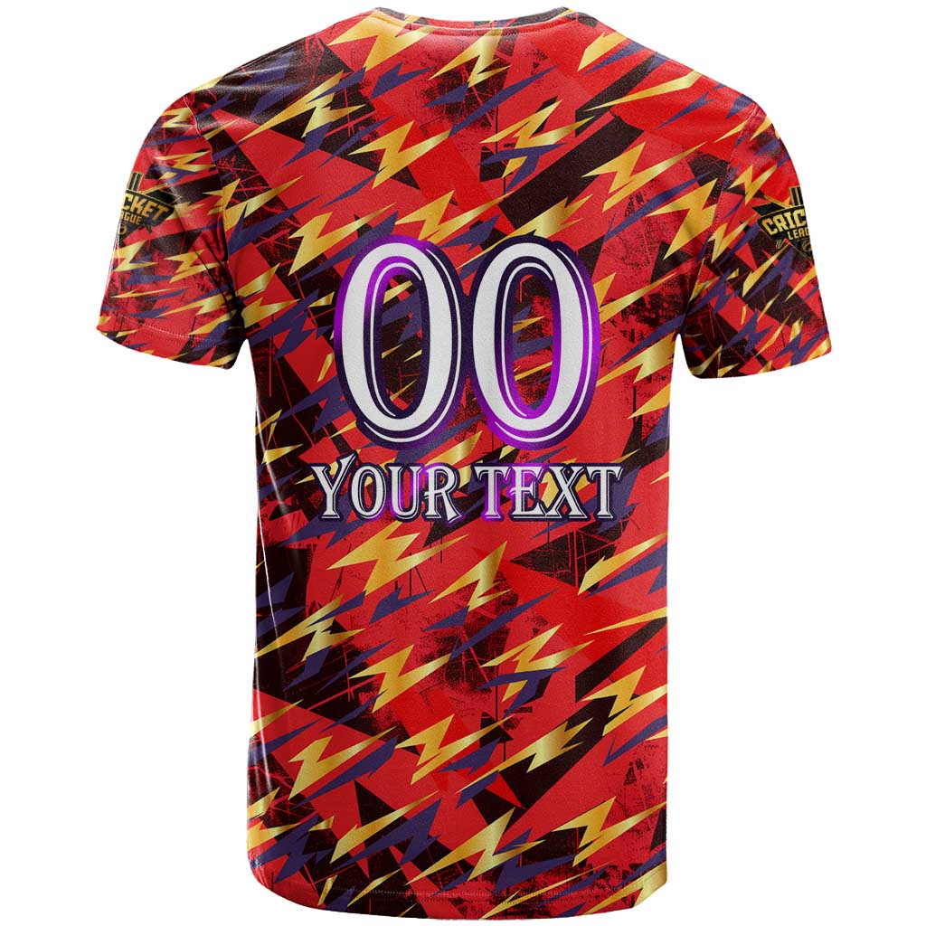 Personalised Trinidad and Tobago Cricket Knight Riders T-Shirt Trinbagos Thunder Charge Graphic Tee