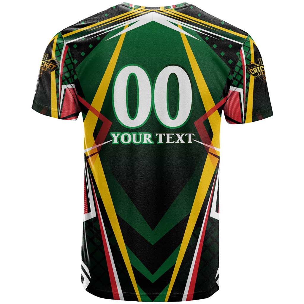 Personalised St Kitts and Nevis Cricket Patriots T-Shirt Rising with Caribbean Battlefield Graphic Tee