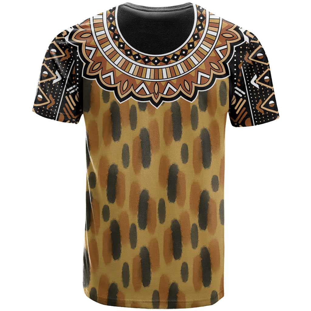 Printed Mud Cloth and Adinkra Symbol T-Shirt Graphic Tee