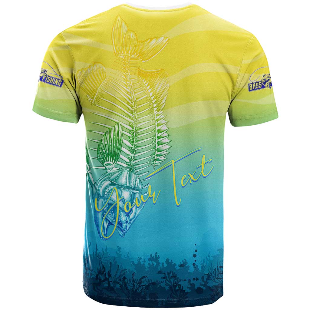 Personalized Fishing Bone Summer Bass T-Shirt Fishbone Ocean Graphic Tee
