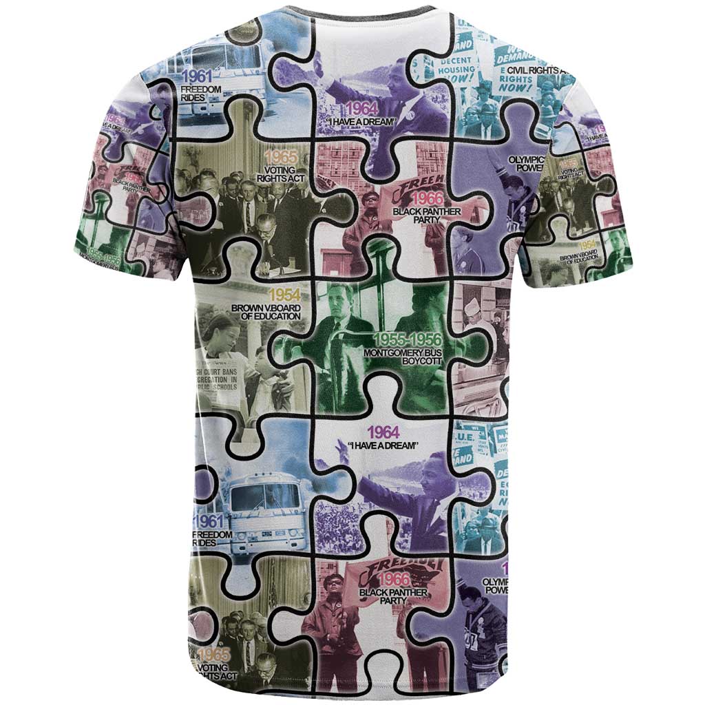 The Civil Rights Journey in Puzzle T-Shirt African American Graphic Tee