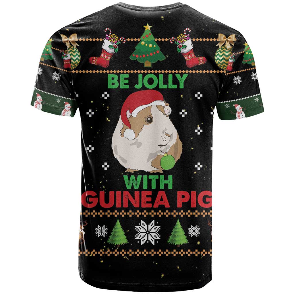 Guinea Pig Christmas T-Shirt Be Jolly With Guinea Pig Graphic Tee