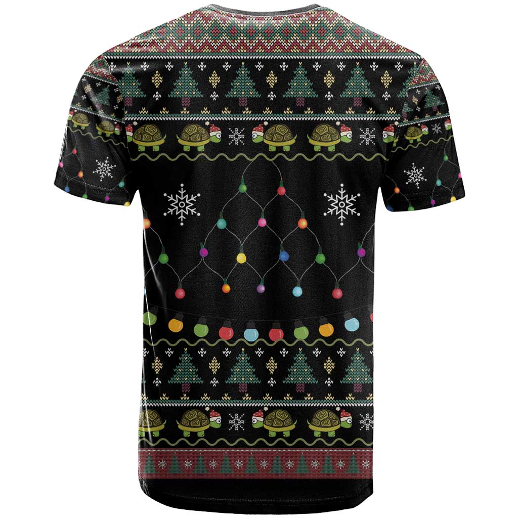 Turtle Through The Snow Christmas T-Shirt Graphic Tee