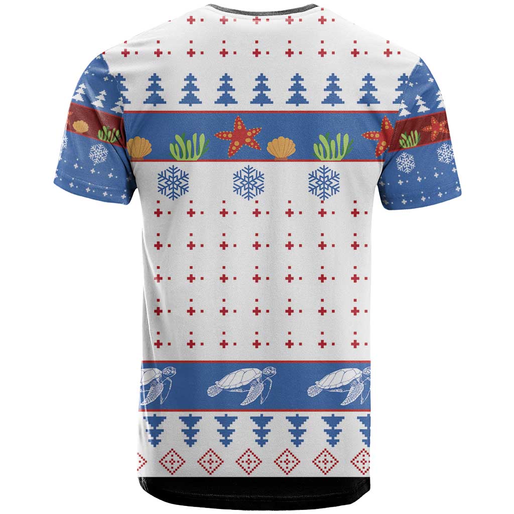 Turtle Xmas T-Shirt Green Sea Turtle Merry Christmas Graphic Tee