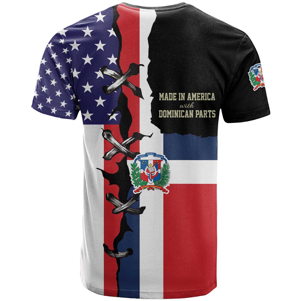 Dominican Republic T-Shirt Made In America with Dominican Parts Graphic Tee
