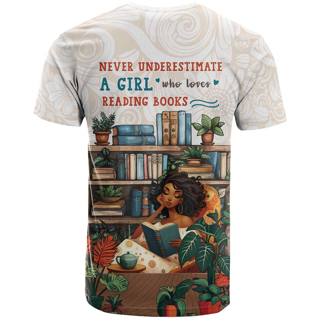 Never Underestimate A Girl Who Loves Reading Books T-Shirt Graphic Tee