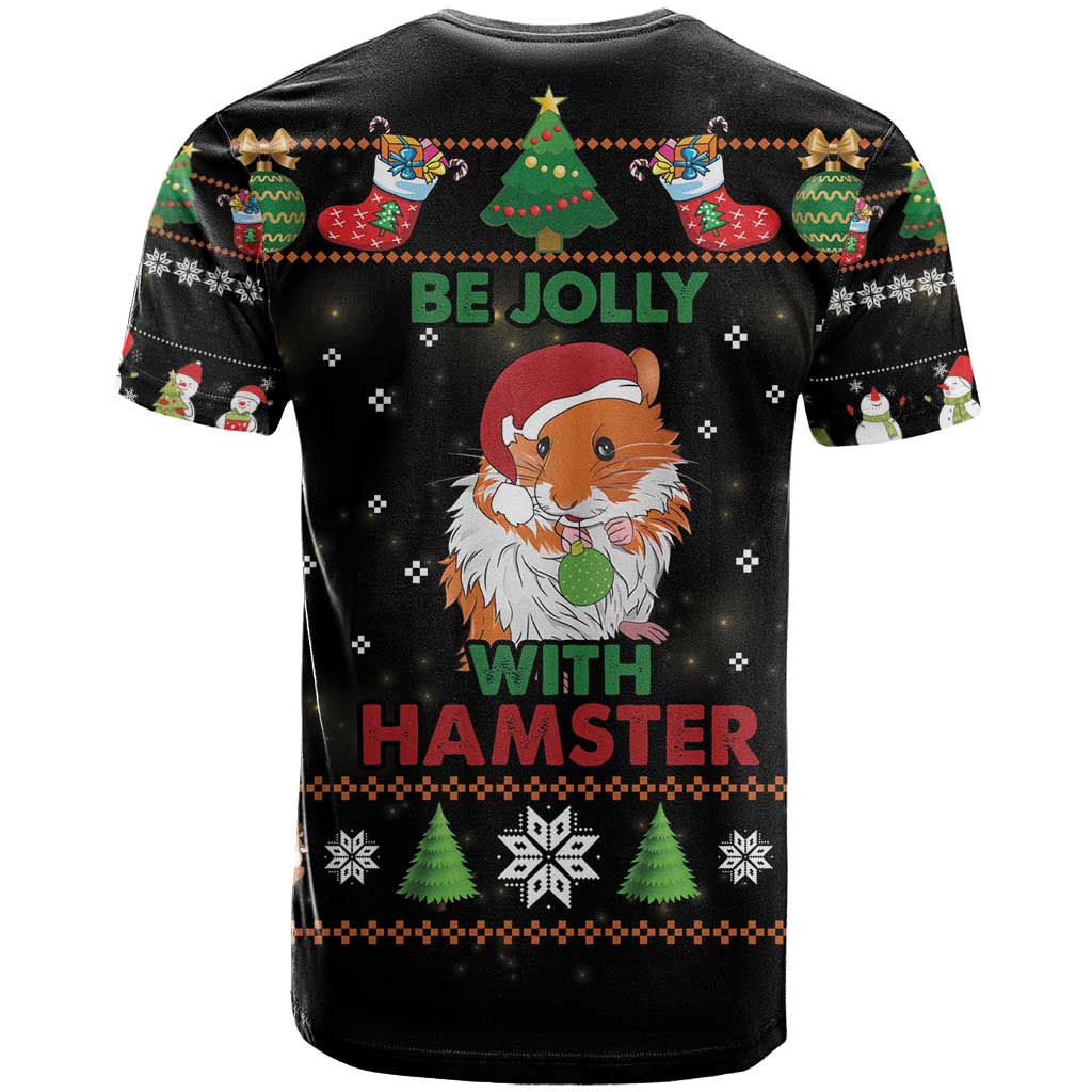 Merry Christmas Hamster Be Jolly T-Shirt Graphic Tee