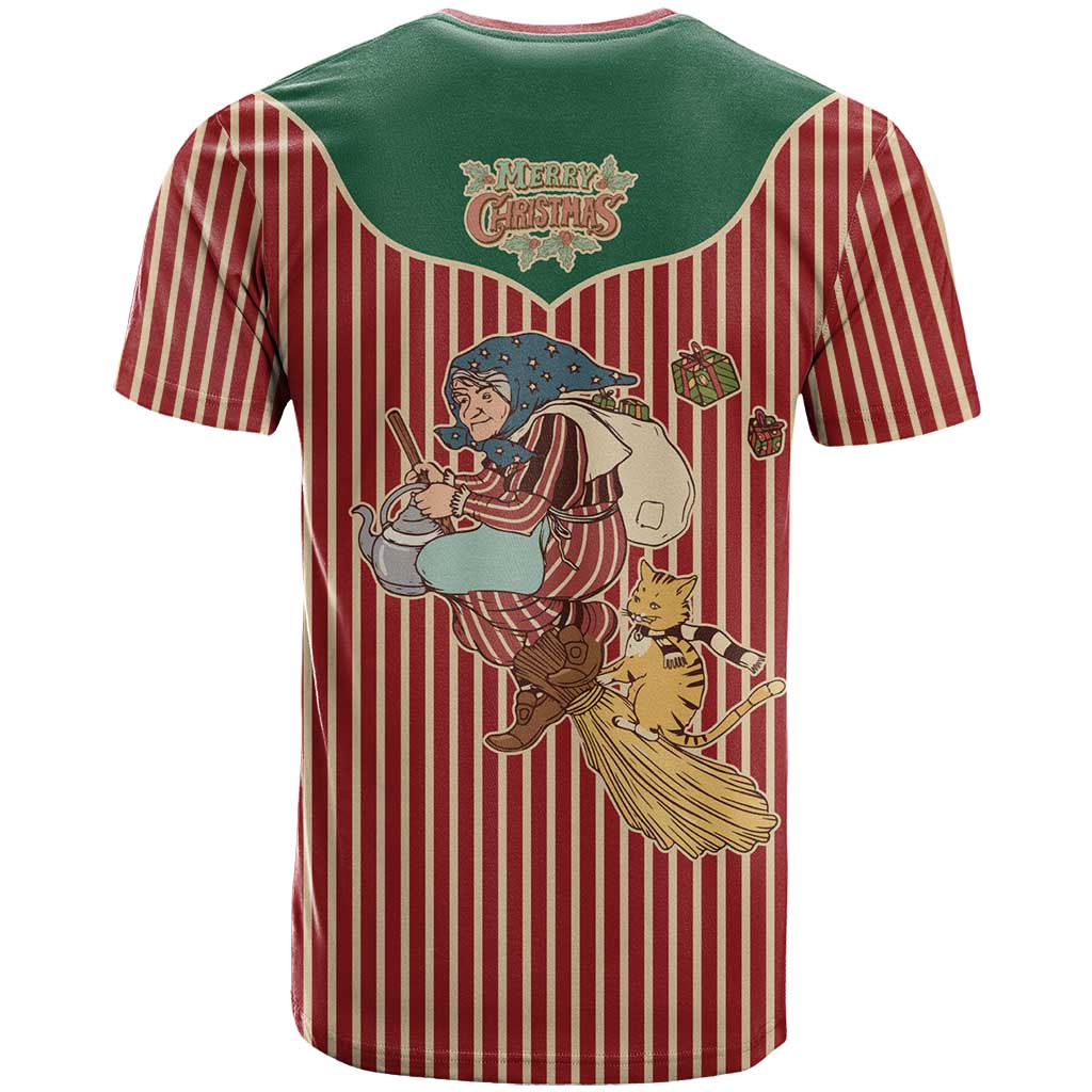 Western Yoke T-Shirt Befana Merry Christmas Retro Style Graphic Tee
