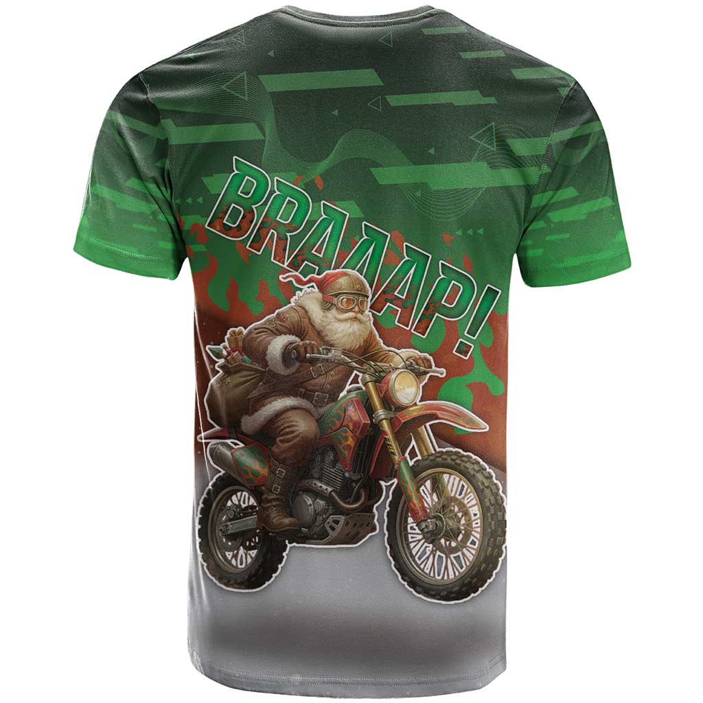 Braaap Christmas T-Shirt Motocross Santa Graphic Tee