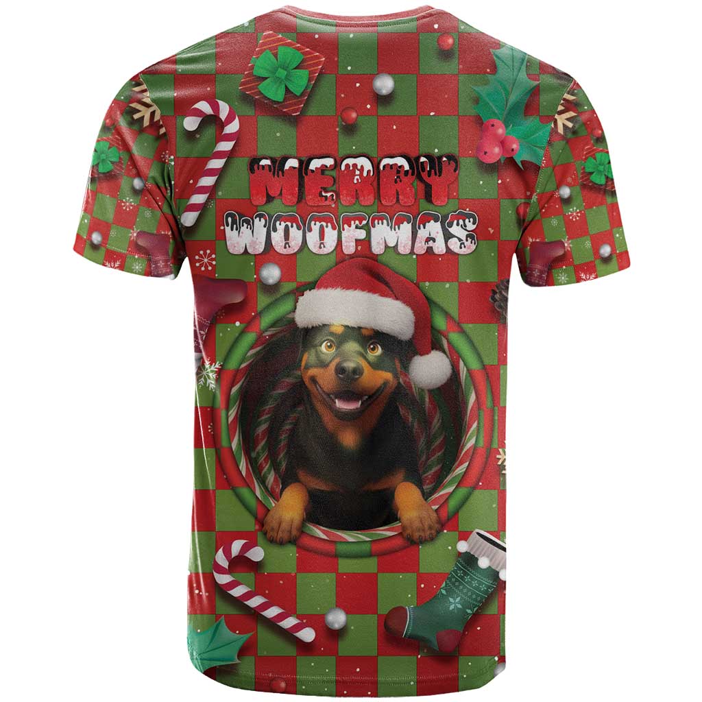 Rottweiler Christmas T-Shirt Merry Woofmas Graphic Tee