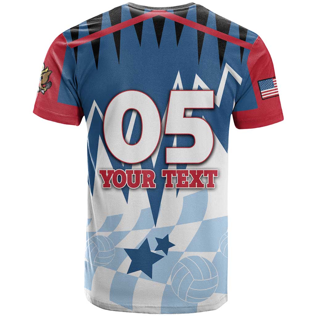 Custom USA Volleyball T-Shirt Bump Set Spike Repeat Graphic Tee