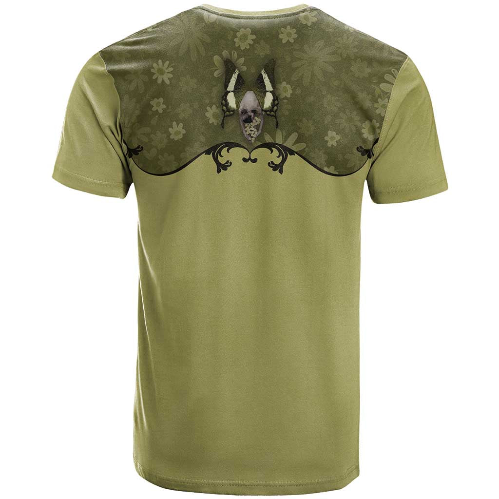 Western Gothic Yoke T-Shirt Retro Butterfly With Daisy Garden Graphic Tee
