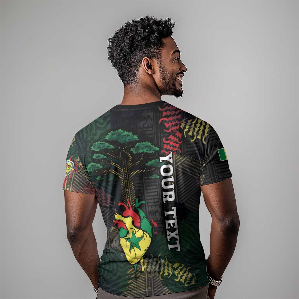 Personalized Senegal T-Shirt Heart Baobab Art Grunge Style Graphic Tee