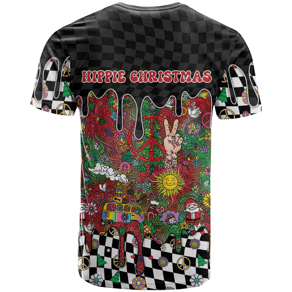 Hippie Christmas T-Shirt Doodle Style Graphic Tee