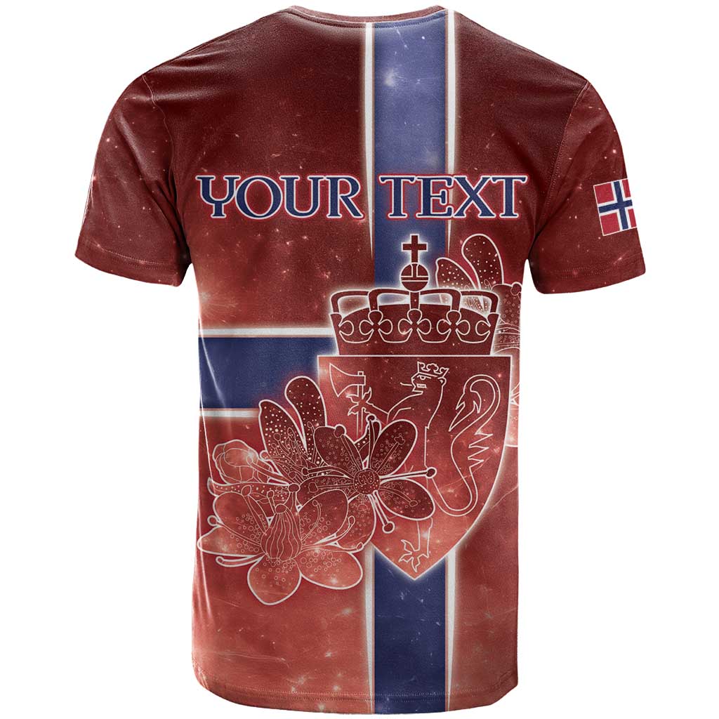 Personalized Norway T-Shirt The Moose With Saxifrage Flowers Galaxy Style Graphic Tee