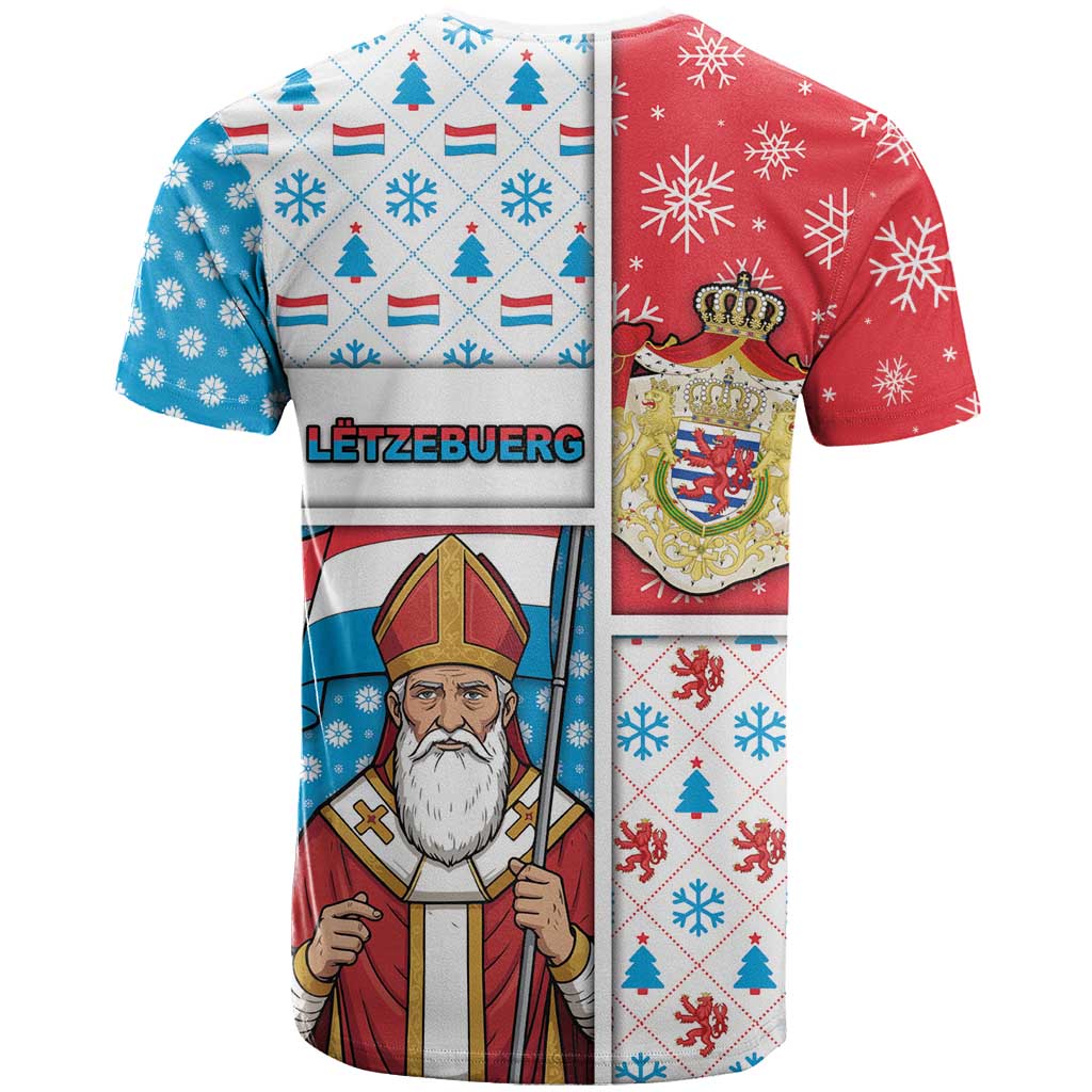 Luxembourg Christmas T-Shirt Kleeschen With Xmas Patterns Graphic Tee