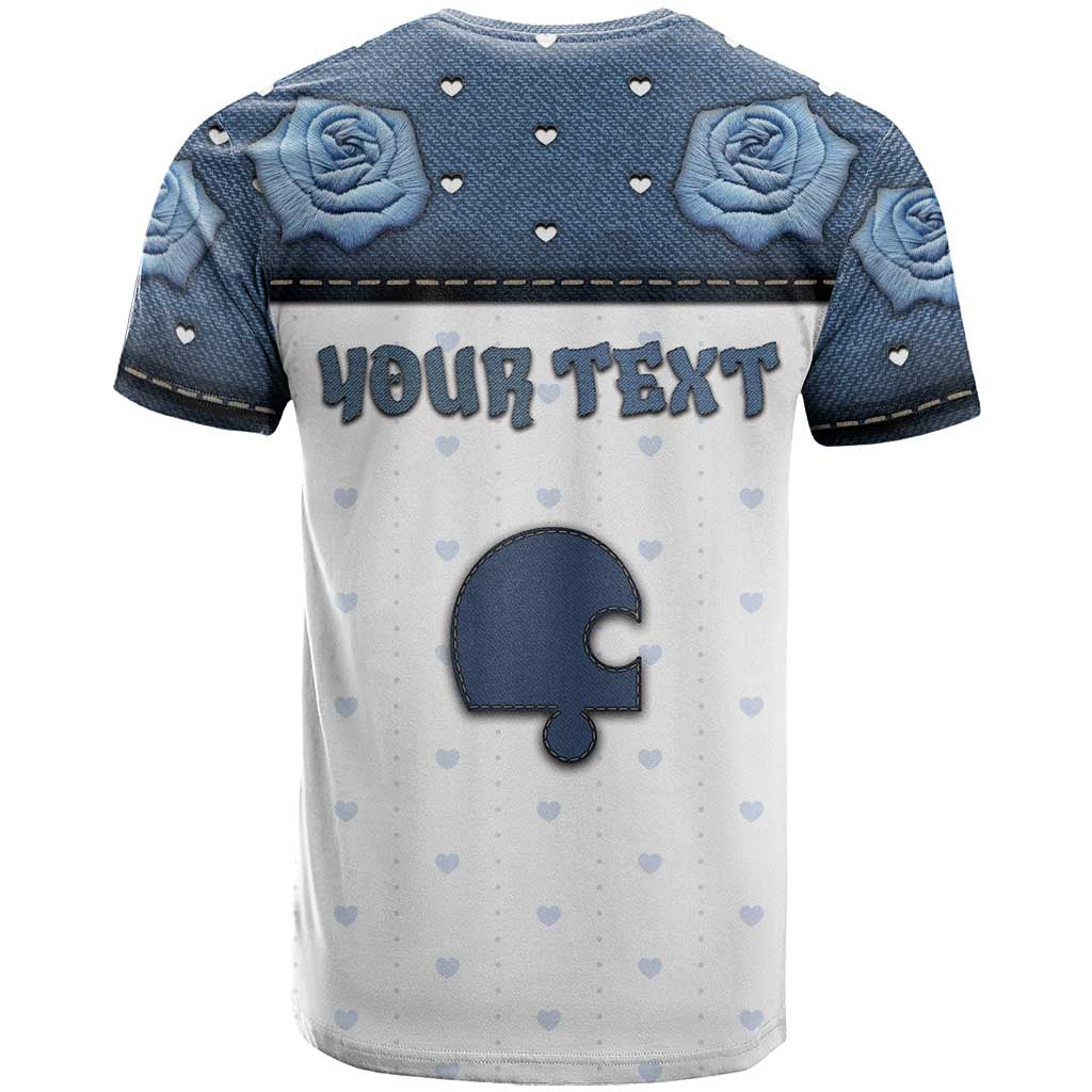 Personalized XOXO Valentine's Day T-Shirt Remaining Piece Old Denim Fabric Effect Graphic Tee
