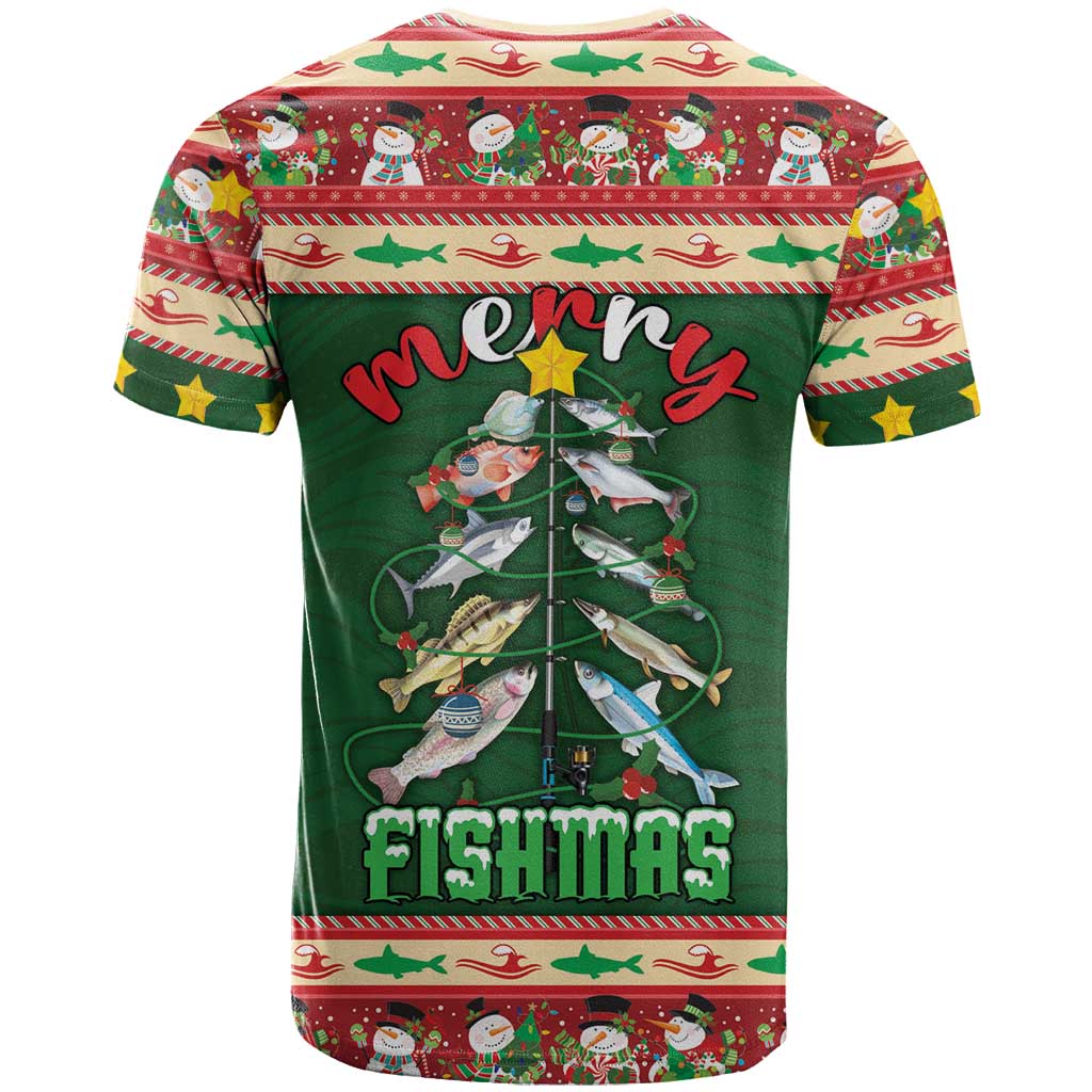 Fishing Christmas T-Shirt Merry Fishmas Graphic Tee