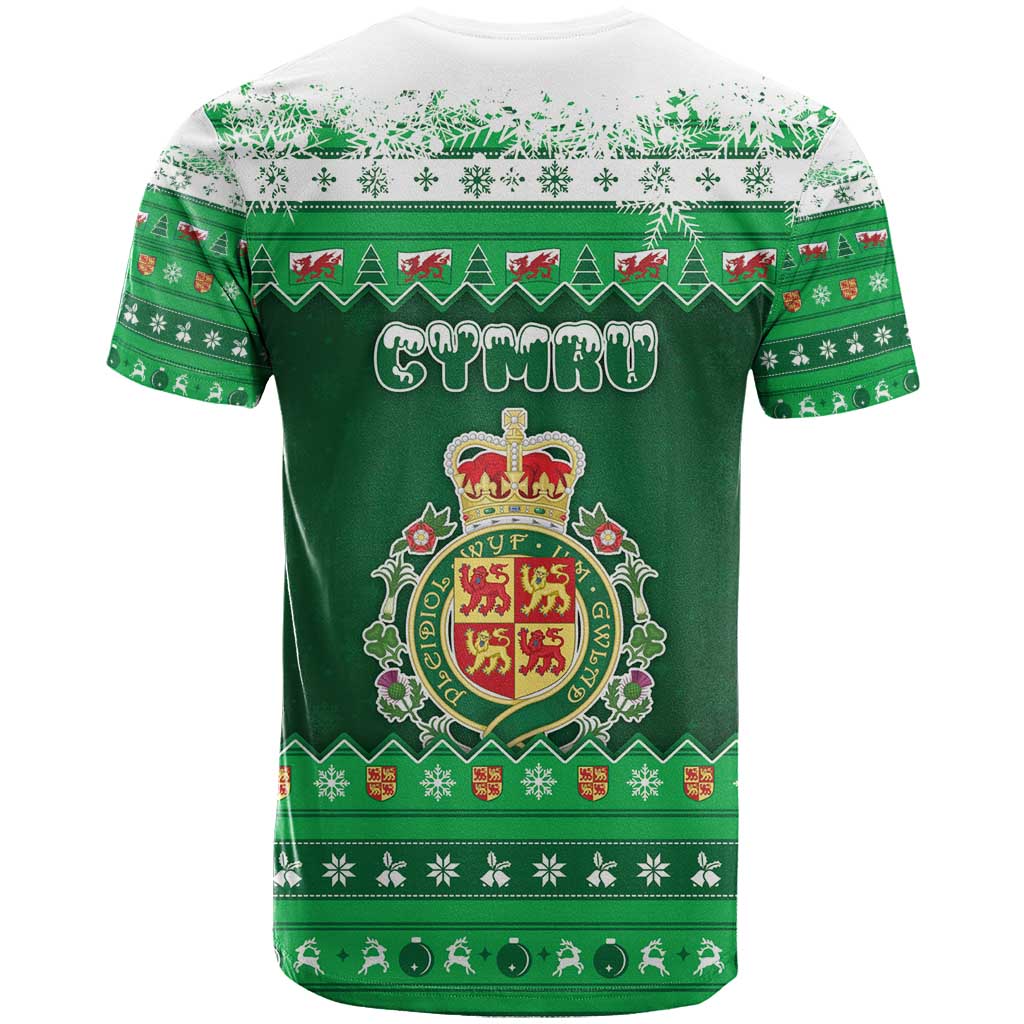 Wales Christmas T-Shirt Cymru Dragon Nadolig Llawen Graphic Tee