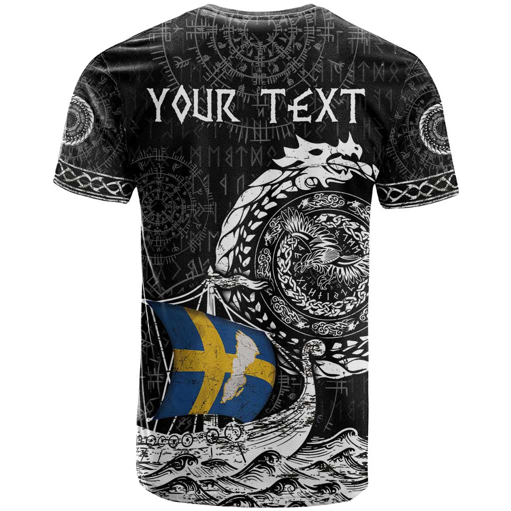 Personalized Viking Sweden T-Shirt Swedish Viking Ship Graphic Tee