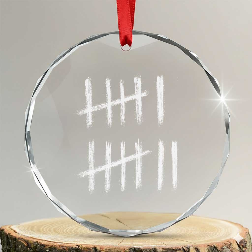 Funny Six Seven 67 Meme Crystal Glass Ornament Tally Marks 6 7 Numbers Gen Alpha Slang - Transparent Glass - 3'' Circle
