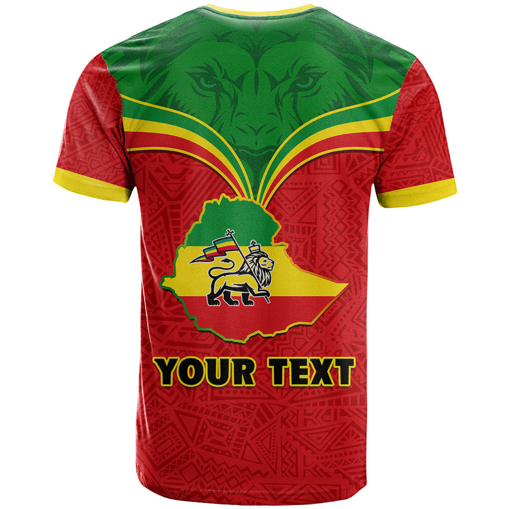 Personalised Ethiopia T-Shirt Lion Of Judah Flag Style Special Version Graphic Tee