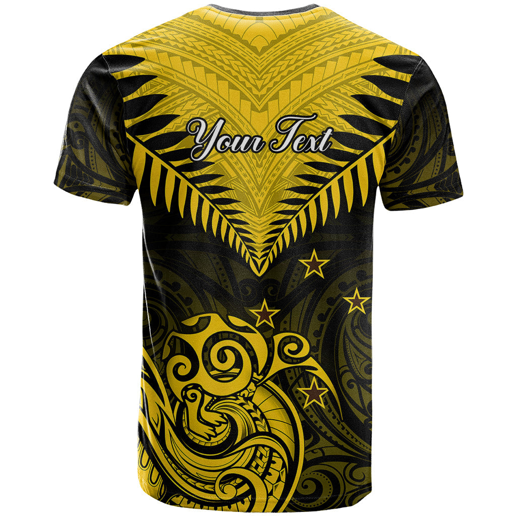 Personalised Aotearoa T-Shirt Maori Kiwi Yellow Fern Graphic Tee