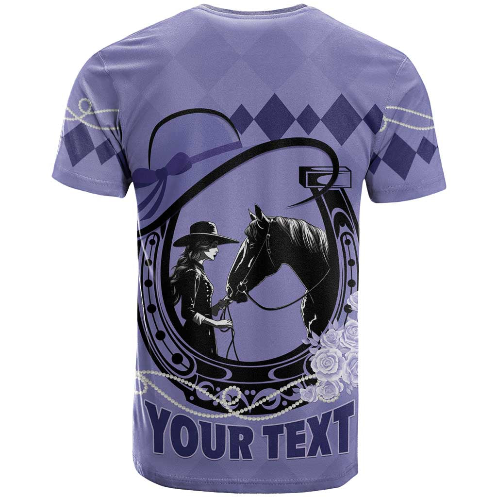 Personalized Kentucky Horse Racing T-Shirt Beauty and The Horse Purple Version Graphic Tee