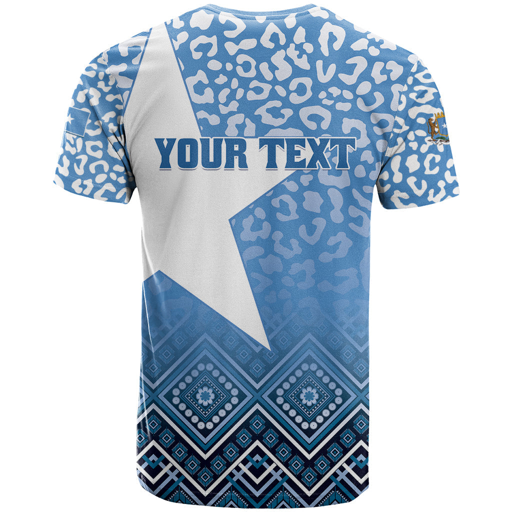 Personalized Somalia Independence Day 2024 T-Shirt Somali Star Leopard Mix African Pattern Graphic Tee