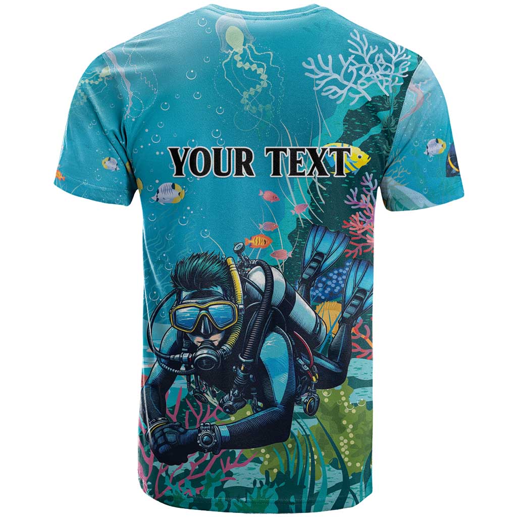 Personalized Scuba Diving T-Shirt Explore The Depths Discover Yourself Graphic Tee