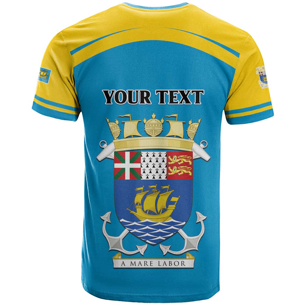 Personalized Saint Pierre and Miquelon T-Shirt A Mare Labor Graphic Tee