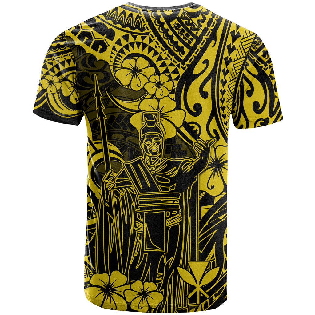 Hawaii King Kamehameha T-Shirt Polynesian Pattern Yellow Version Graphic Tee